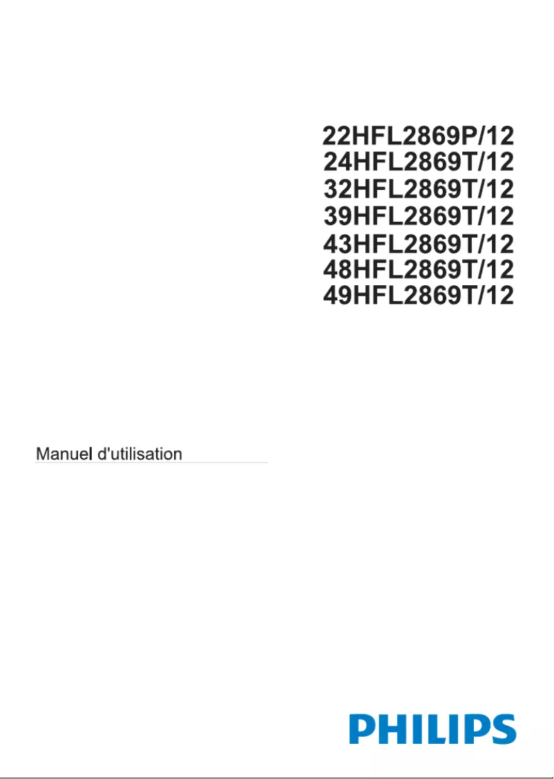 Page 1 de la notice Manuel utilisateur Philips 22HFL2869P