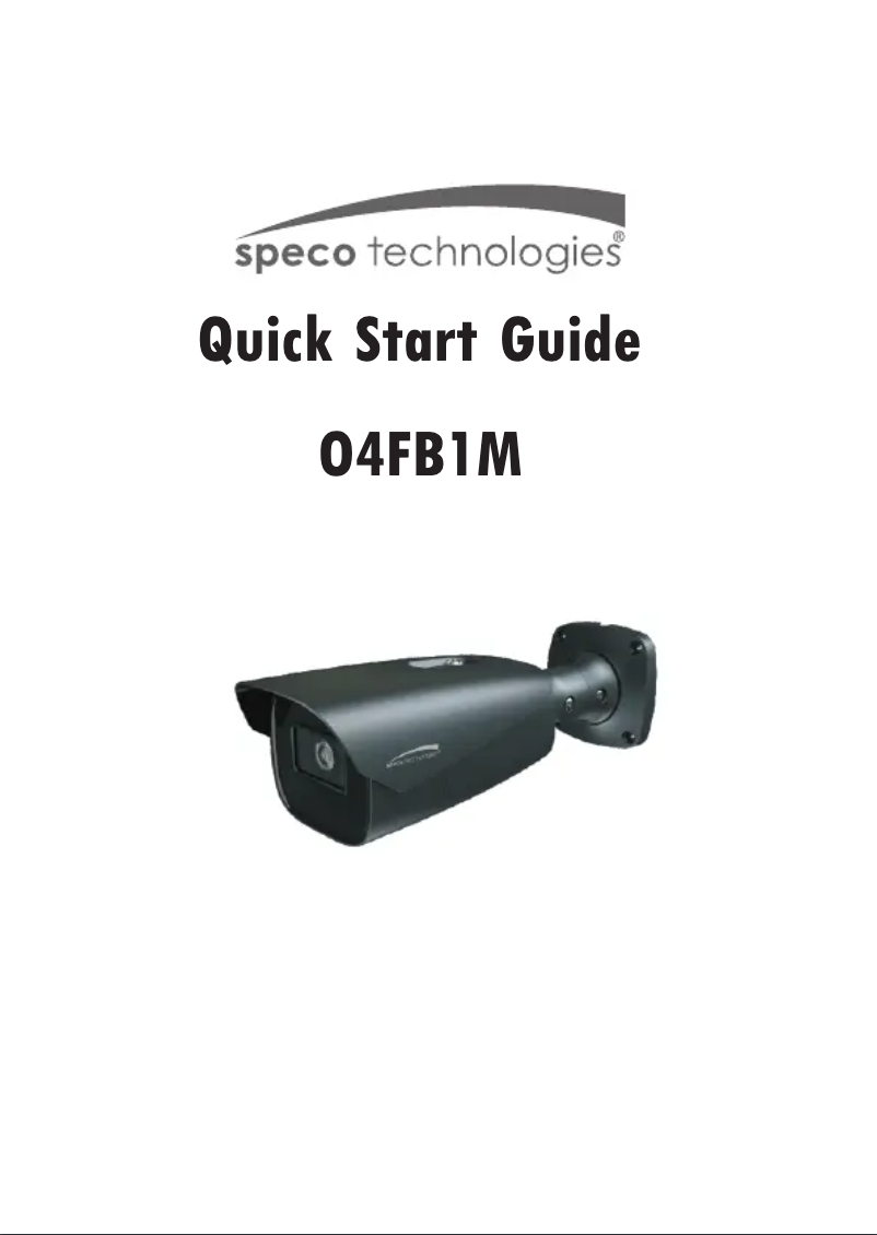 Page n°1 - Guide de démarrage rapide Speco Technologies O4FB1M