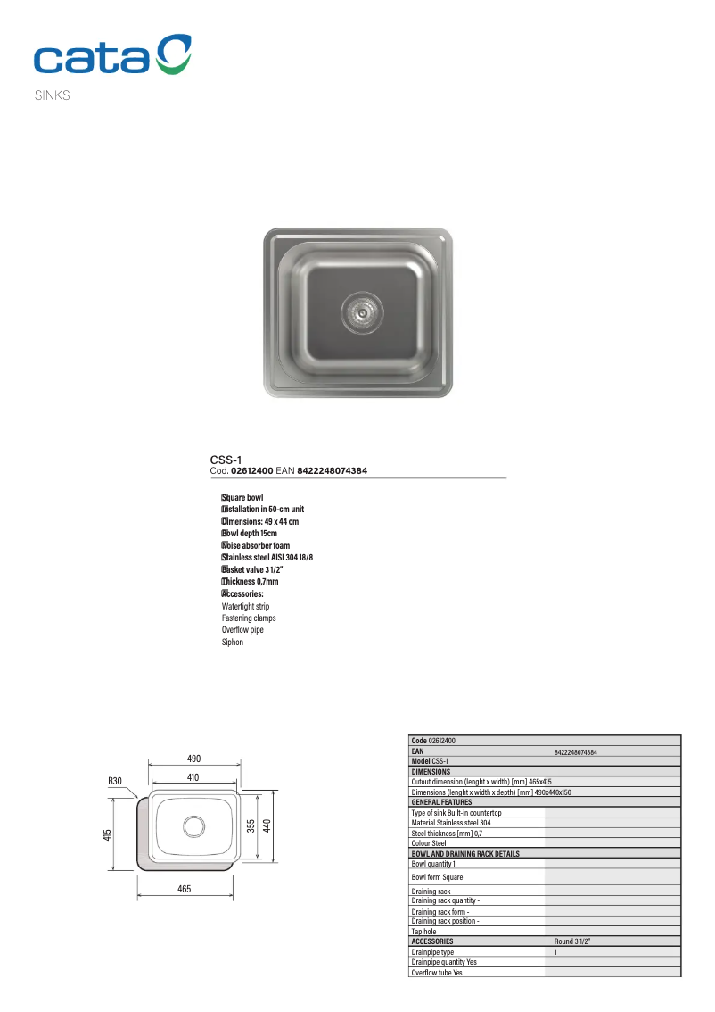 Image de la première page du manuel de l'appareil CSS 1