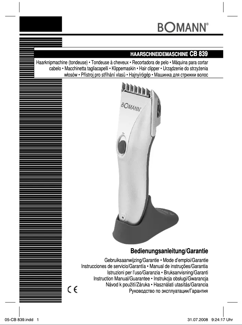 Image de la première page du manuel de l'appareil CB 839