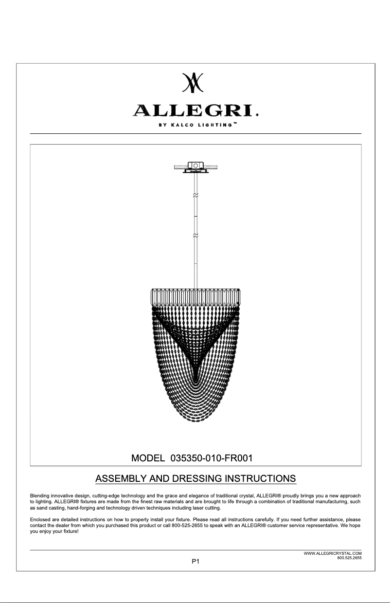 Page n°1 - Manuel utilisateur Allegri Mira 035350-010-FR001