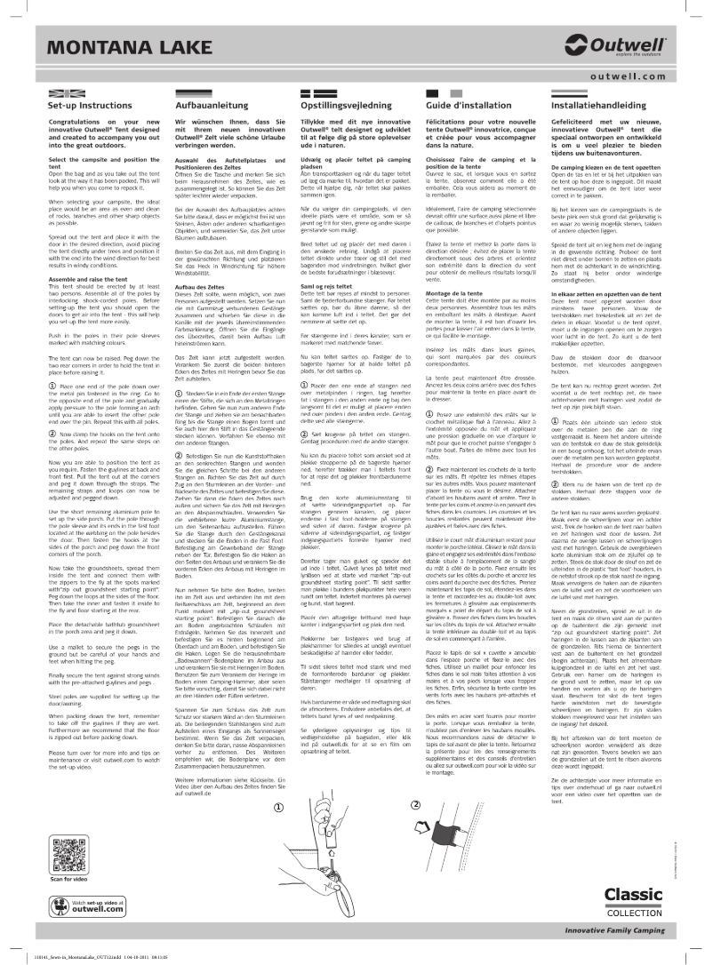 Image de la première page du manuel de l'appareil Classic Montana Lake