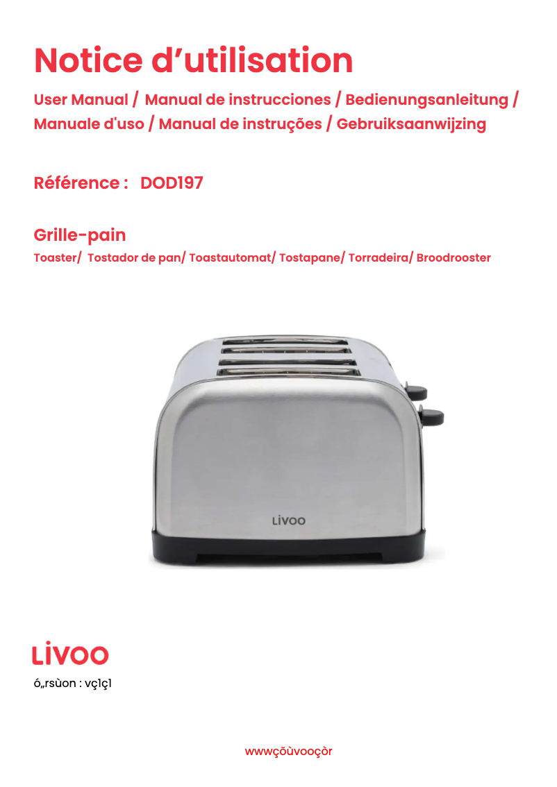 Page 1 de la notice Manuel utilisateur Livoo DOD197