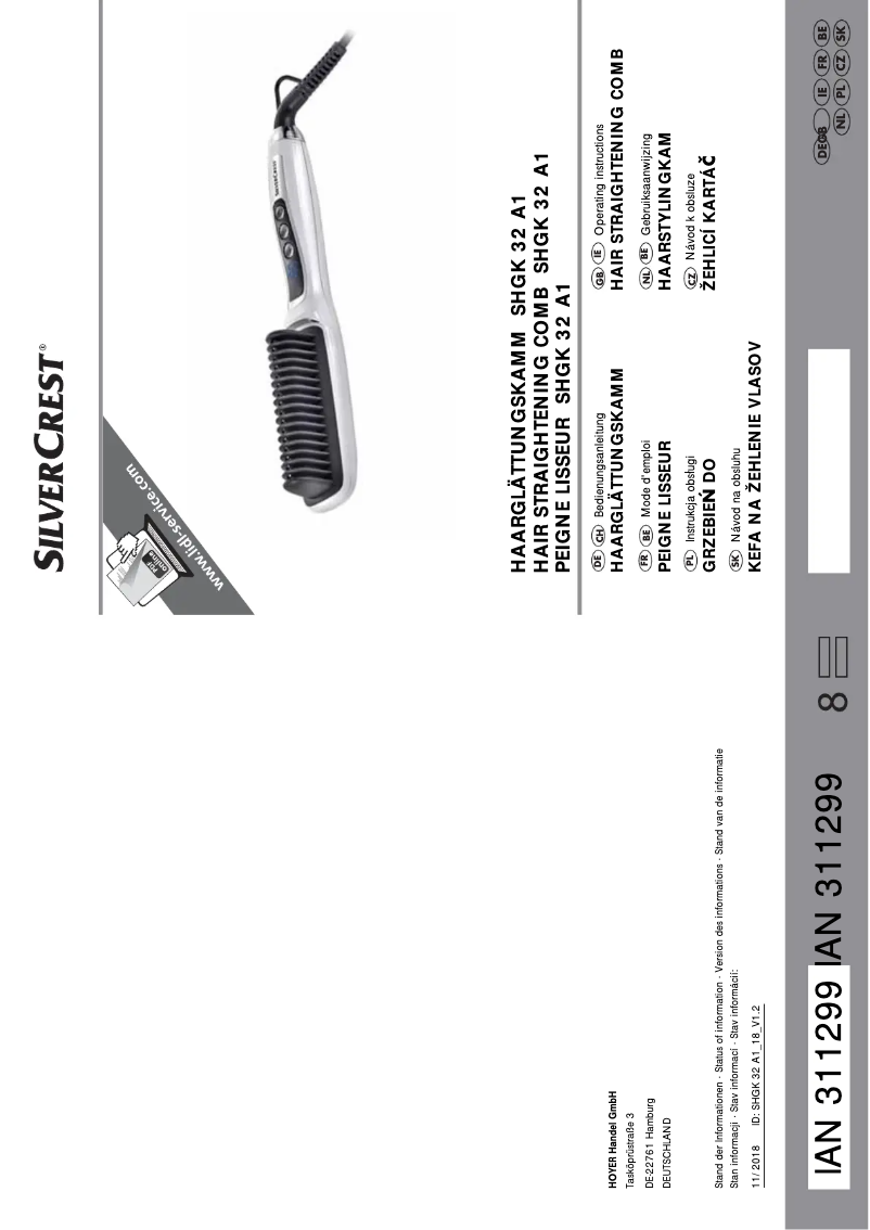 Page n°1 - Manuel utilisateur SilverCrest SHGK 32 A1