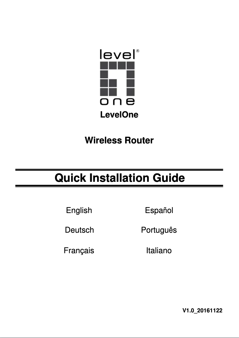 Page n°1 - Manuel utilisateur LevelOne WBR-6013