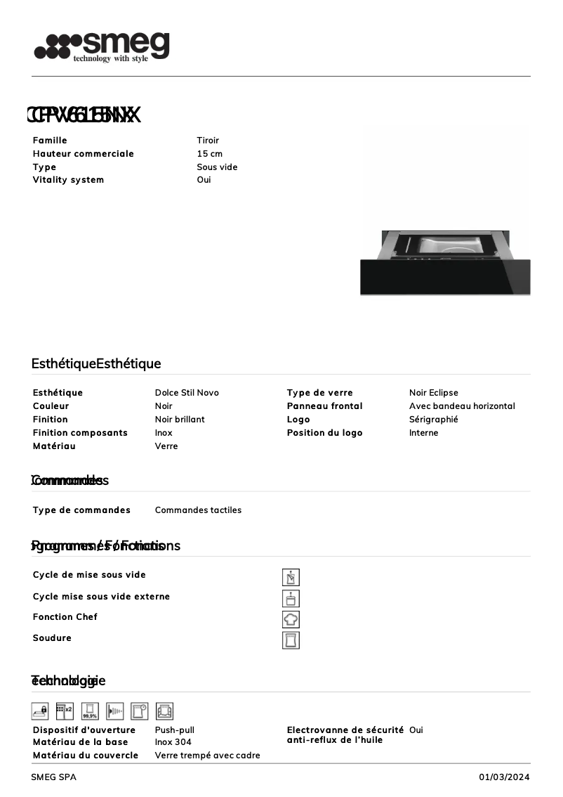 Image de la première page du manuel de l'appareil CPV615NX