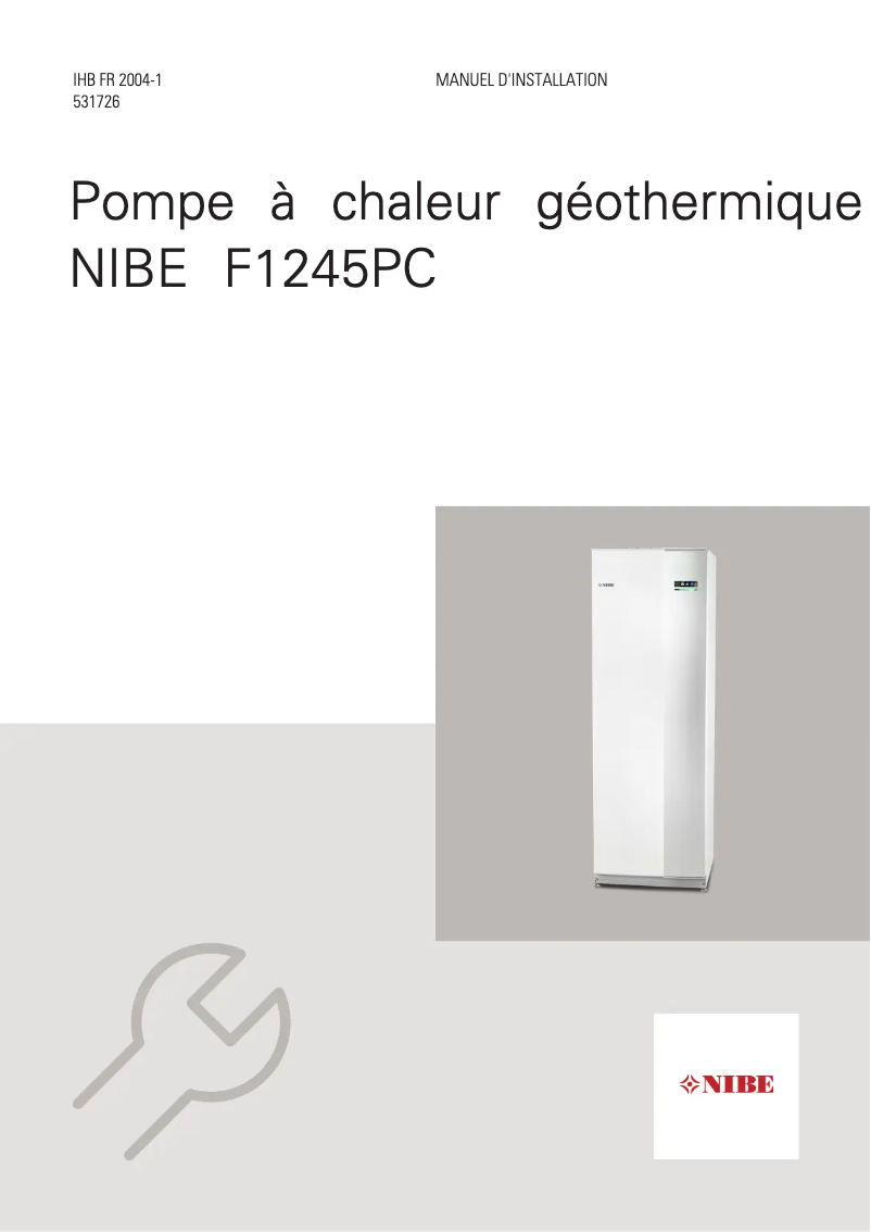 Page n°1 - Guide d'installation Nibe F1245