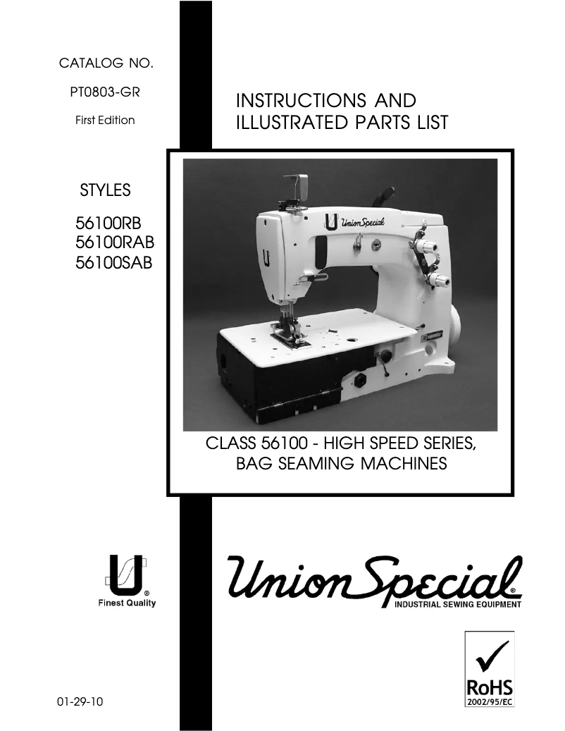 Page 1 de la notice Manuel utilisateur Union Special 56100SAB