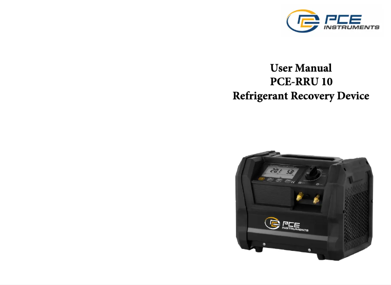 Page 1 de la notice Manuel utilisateur PCE Instruments PCE-RRU 10