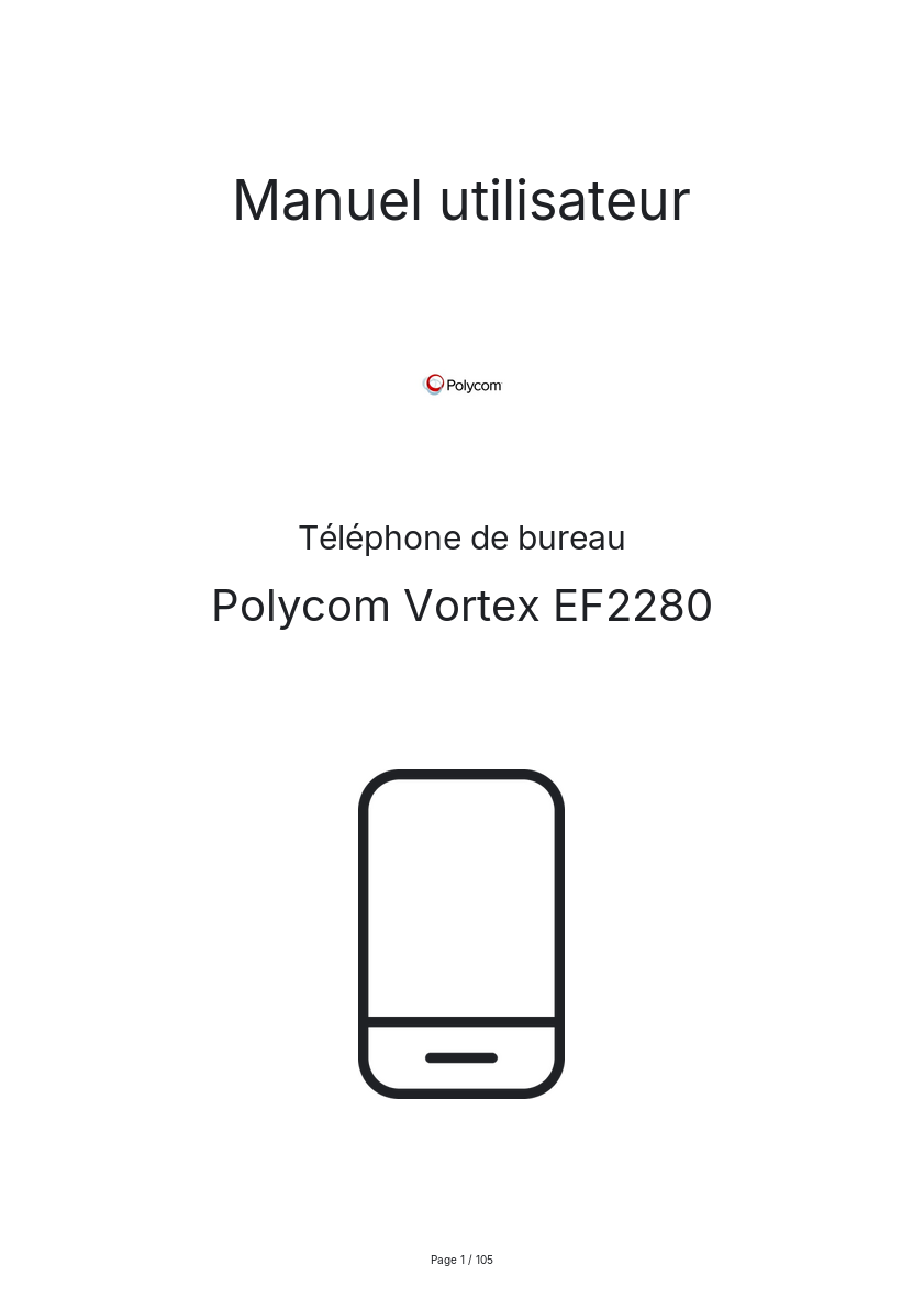 Image de la première page du manuel de l'appareil Vortex EF2280