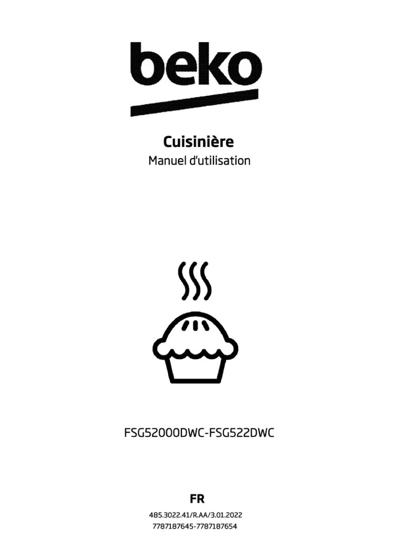 Page 1 de la notice Manuel utilisateur Beko FSG52000DWC