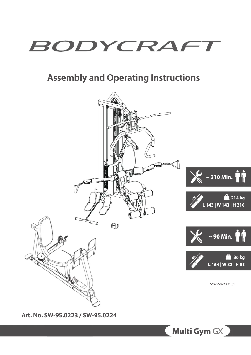 Página 1 del manual Manual de usuario BodyCraft Multi Gym GX