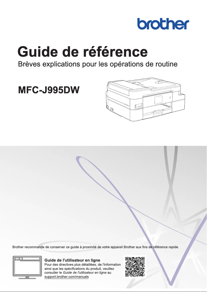 Page 1 de la notice Manuel utilisateur Brother MFC-J995DW