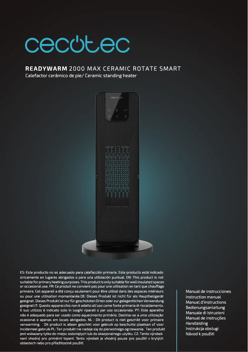 Page n°1 - Manuel utilisateur Cecotec ReadyWarm 2000 Max Ceramic Rotate Smart