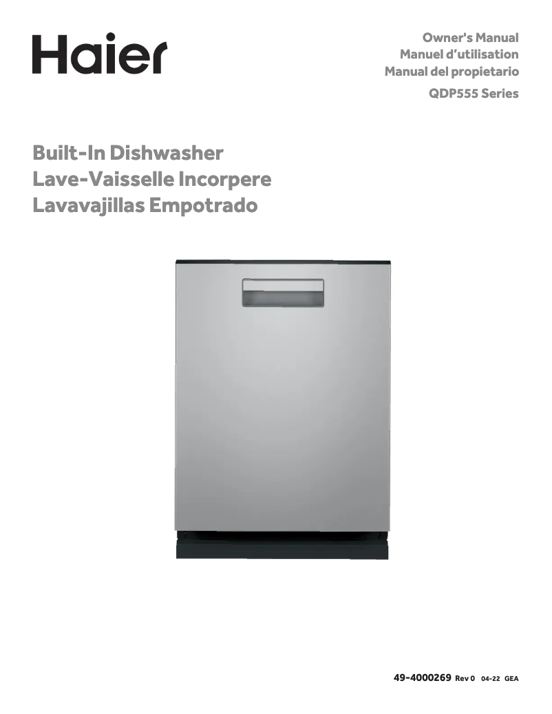 Page 1 de la notice Manuel d'utilisation et d'entretien Haier QDP555SBNTS