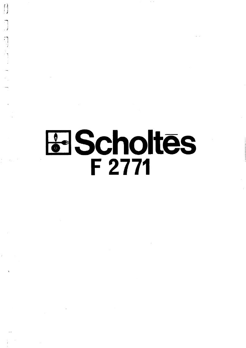 Image de la première page du manuel de l'appareil F 2771