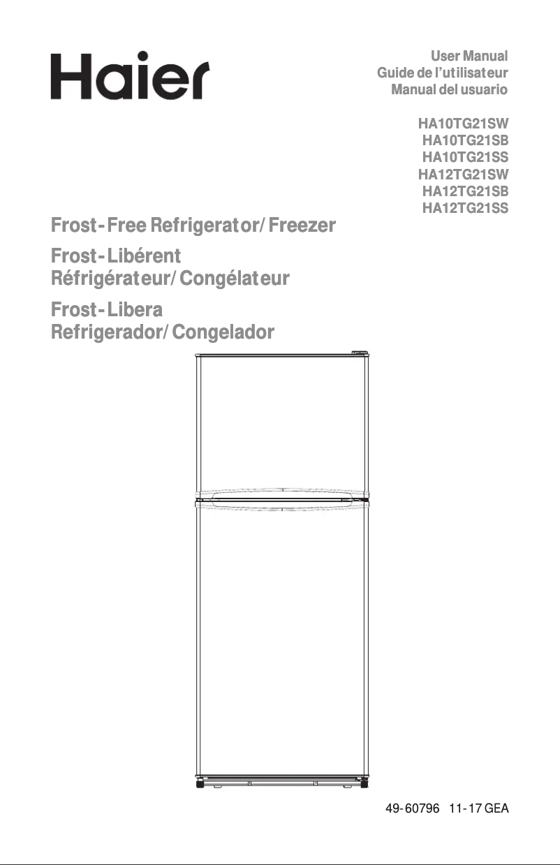 Page n°1 - Manuel d'utilisation et d'entretien Haier HA10TG21SS