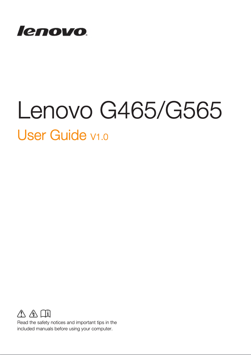 Página 1 del manual Manual de usuario Lenovo IdeaPad G565