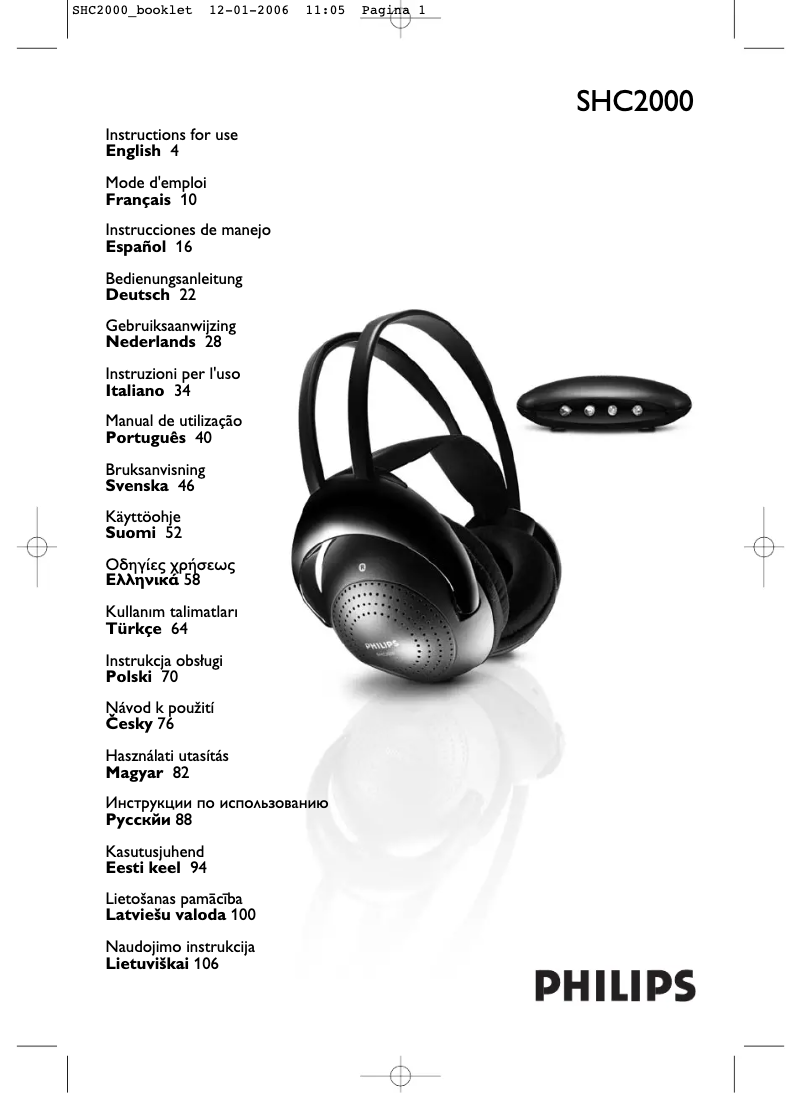 Page n°1 - Manuel utilisateur Philips SWV4437S