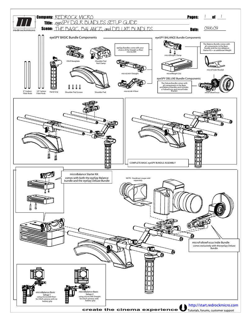 Page 1 de la notice Manuel utilisateur Redrock Micro EyeSpy Standard