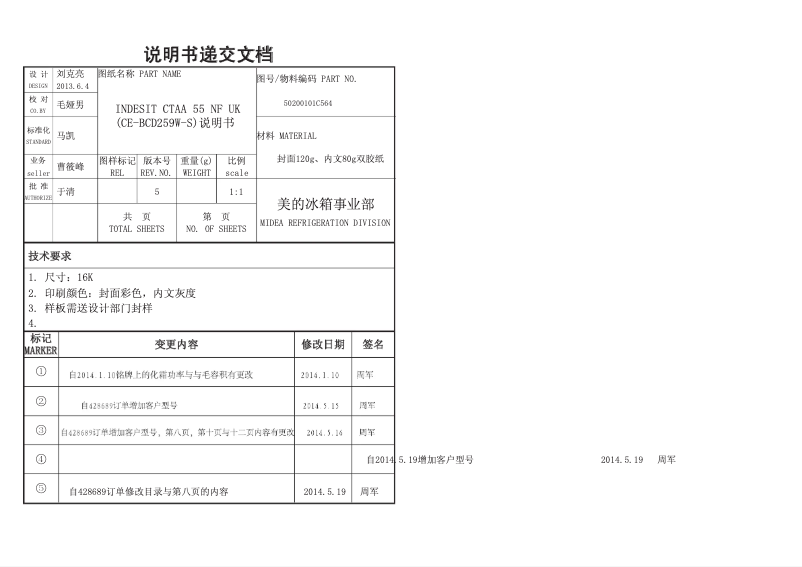 Page n°1 - Manuel utilisateur Indesit CTAA 55 NF