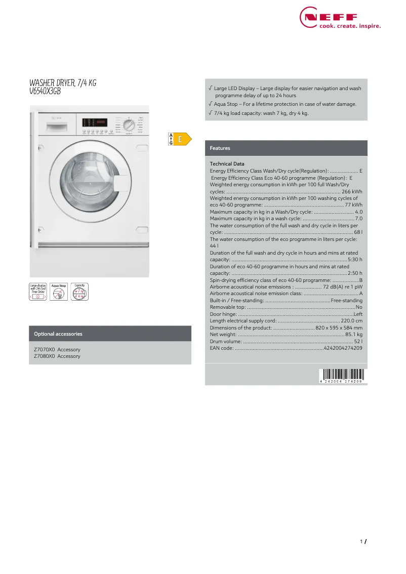 Image de la première page du manuel de l'appareil V6540X3GB