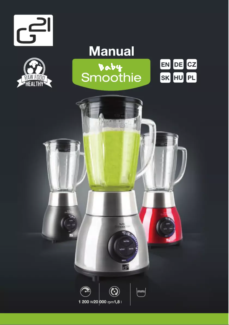 Page 1 de la notice Manuel utilisateur G21 Baby Smoothie