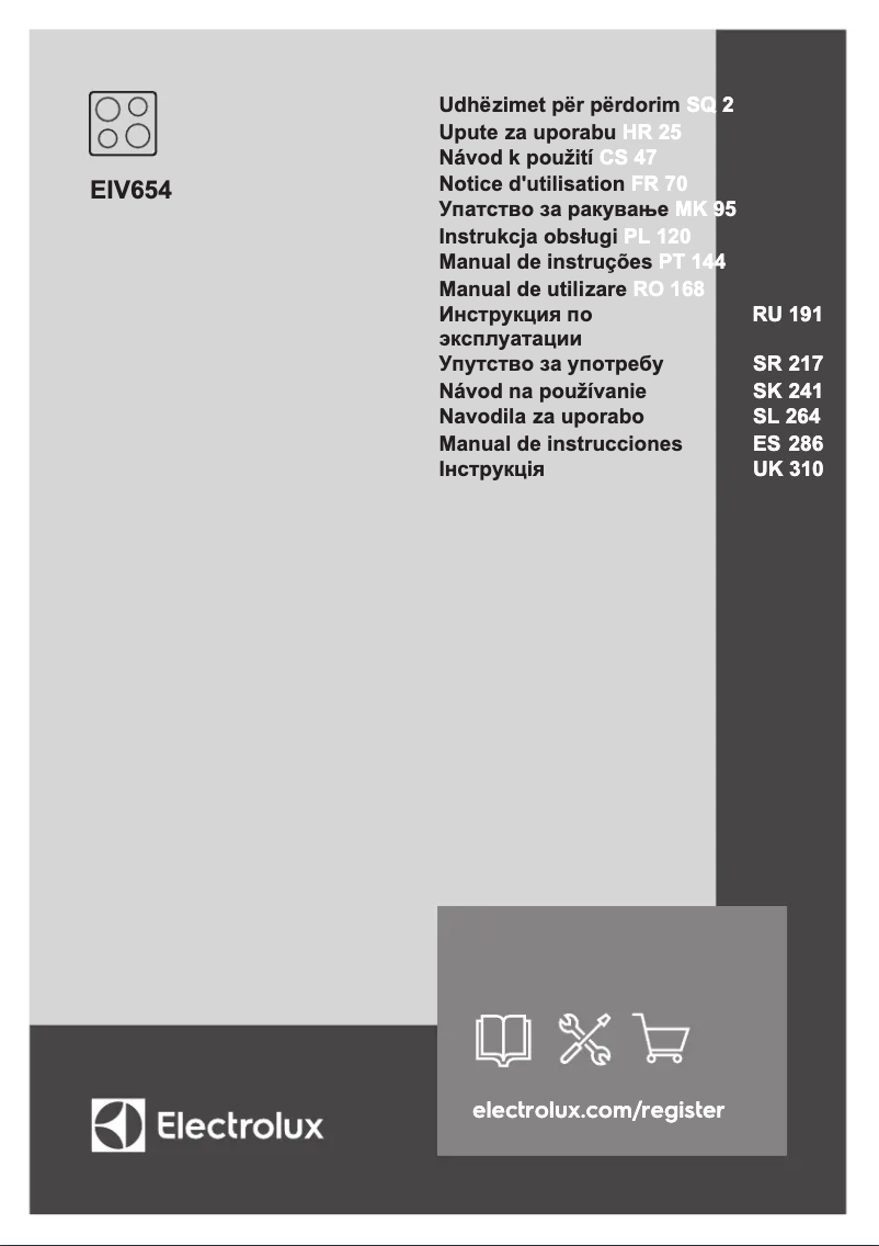 Page 1 de la notice Manuel utilisateur Electrolux EIV654