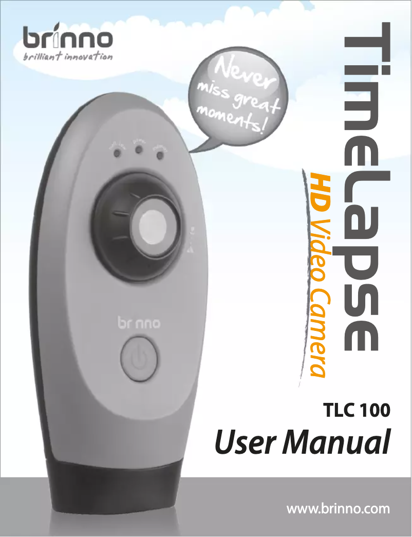 Page n°1 - Manuel utilisateur Brinno TLC100 Time Lapse