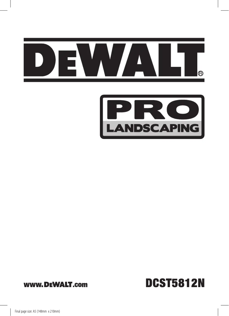 Page 1 de la notice Manuel utilisateur DeWalt DCST5812N