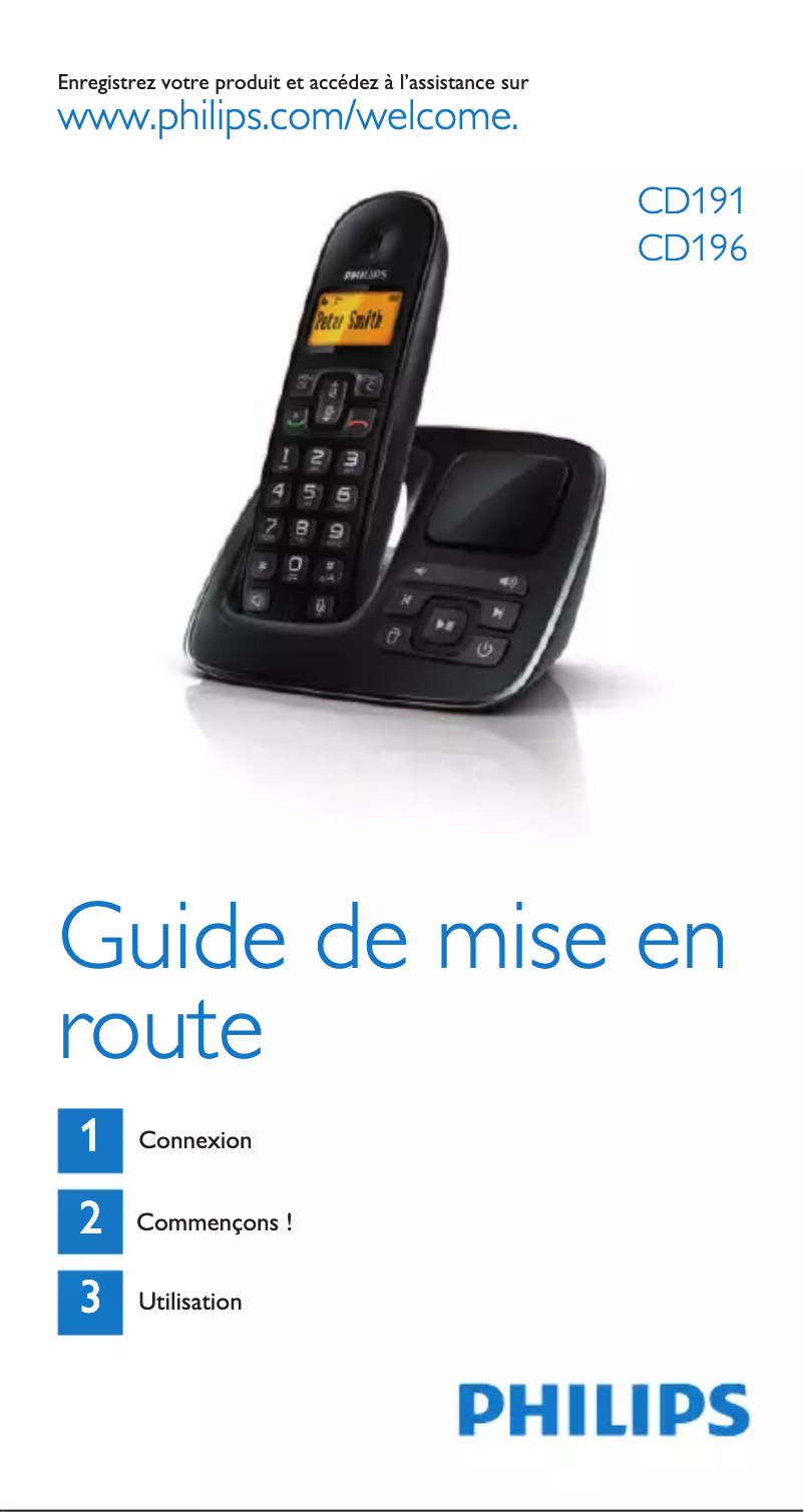 Page 1 de la notice Guide de démarrage rapide Philips BeNear CD1961B