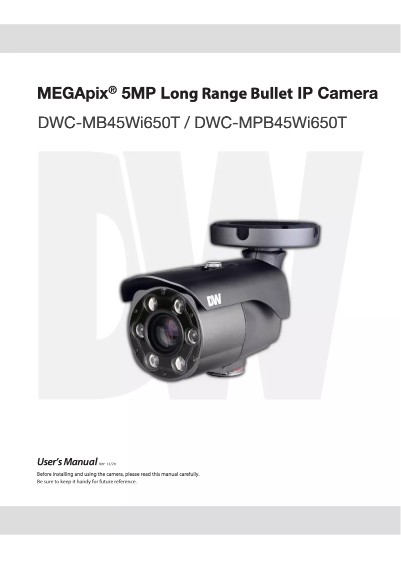 Page n°1 - Manuel utilisateur Digital Watchdog MegaPix IVA+ DWC-MPB45WI650T