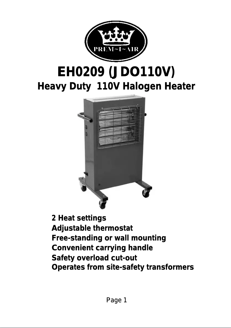 Image de la première page du manuel de l'appareil EH0209