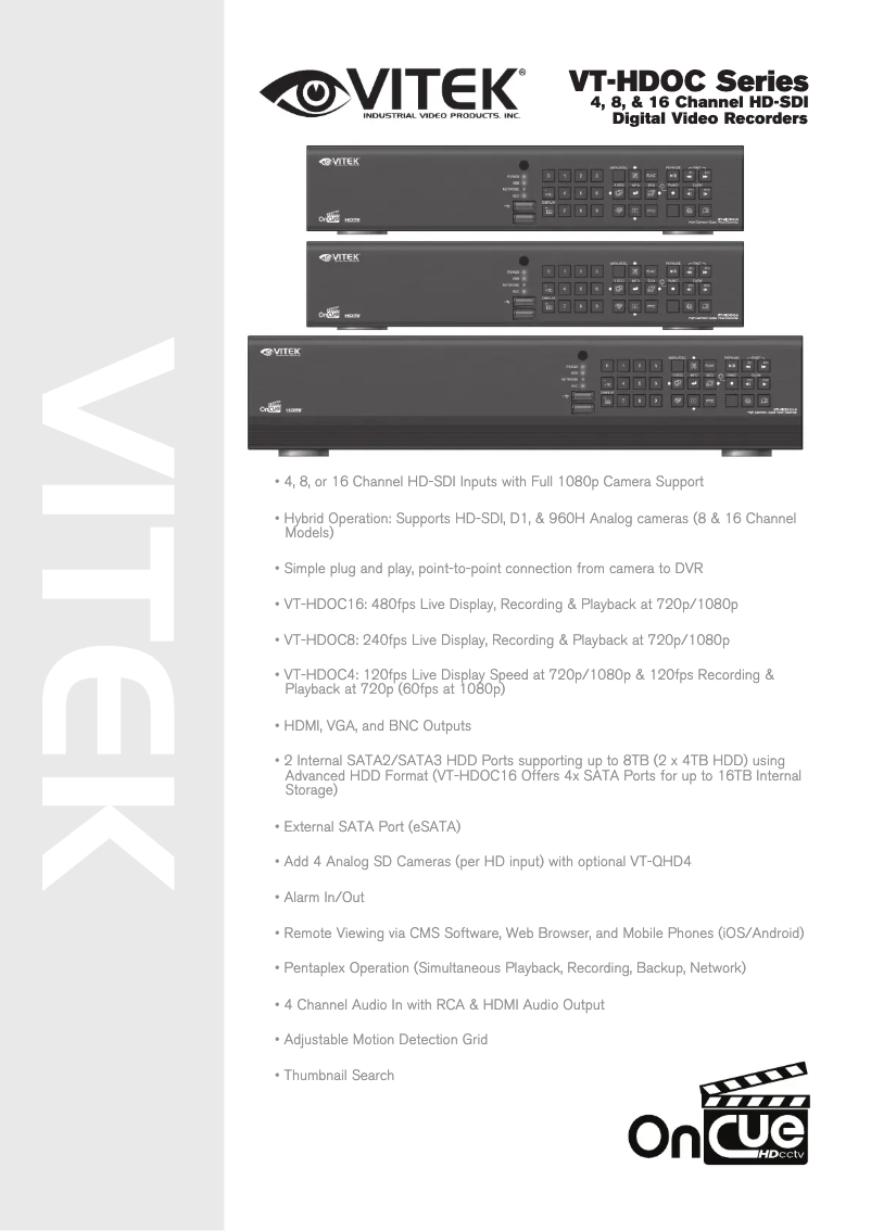 Page n°1 - Manuel utilisateur Vitek VT-HDOC16