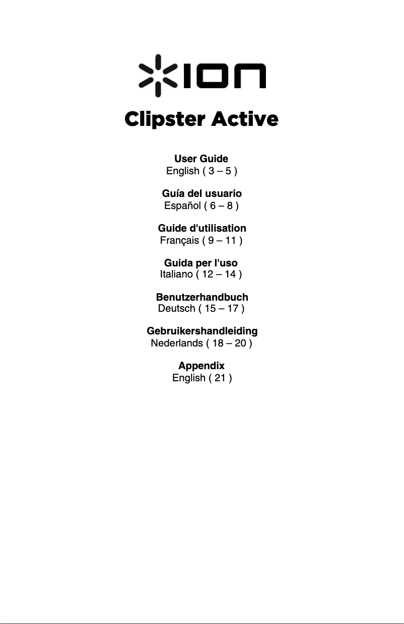 Image de la première page du manuel de l'appareil Clipster Active