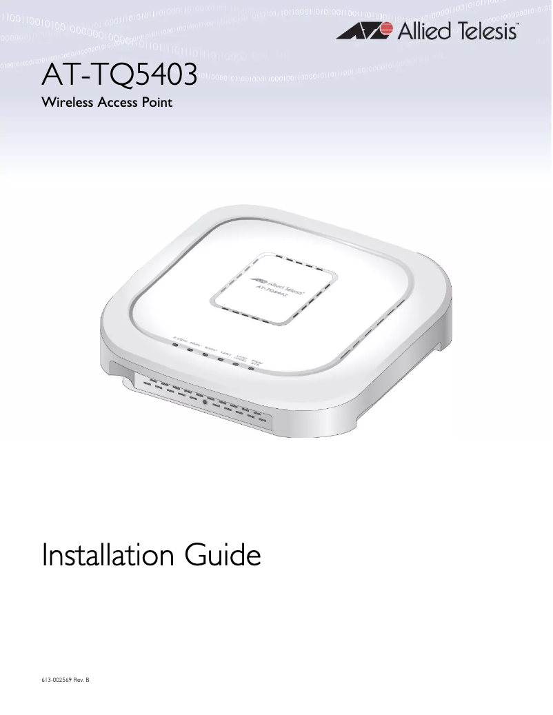 Image de la première page du manuel de l'appareil AT-TQ5403