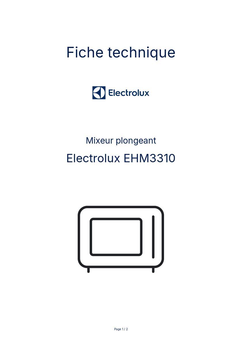 Image de la première page du manuel de l'appareil EHM3310