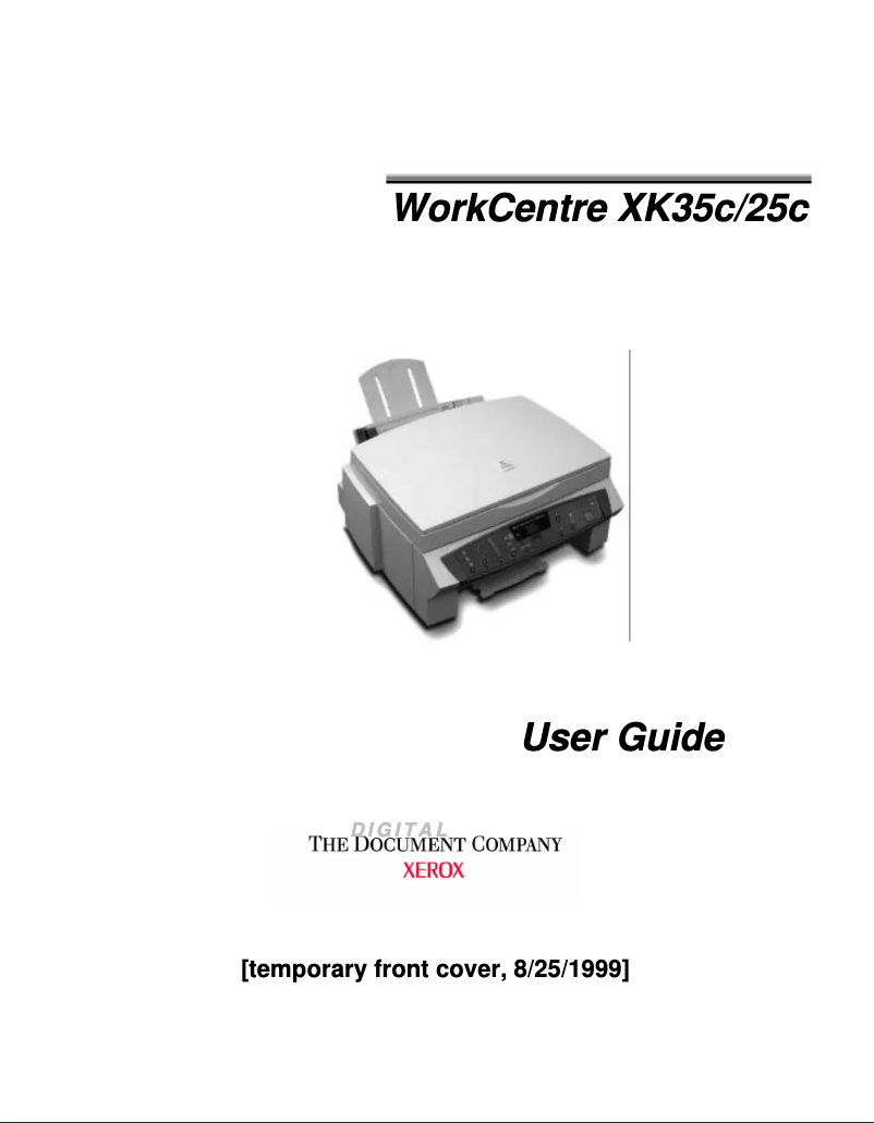 Page n°1 - Manuel utilisateur Xerox WorkCentre XK25c