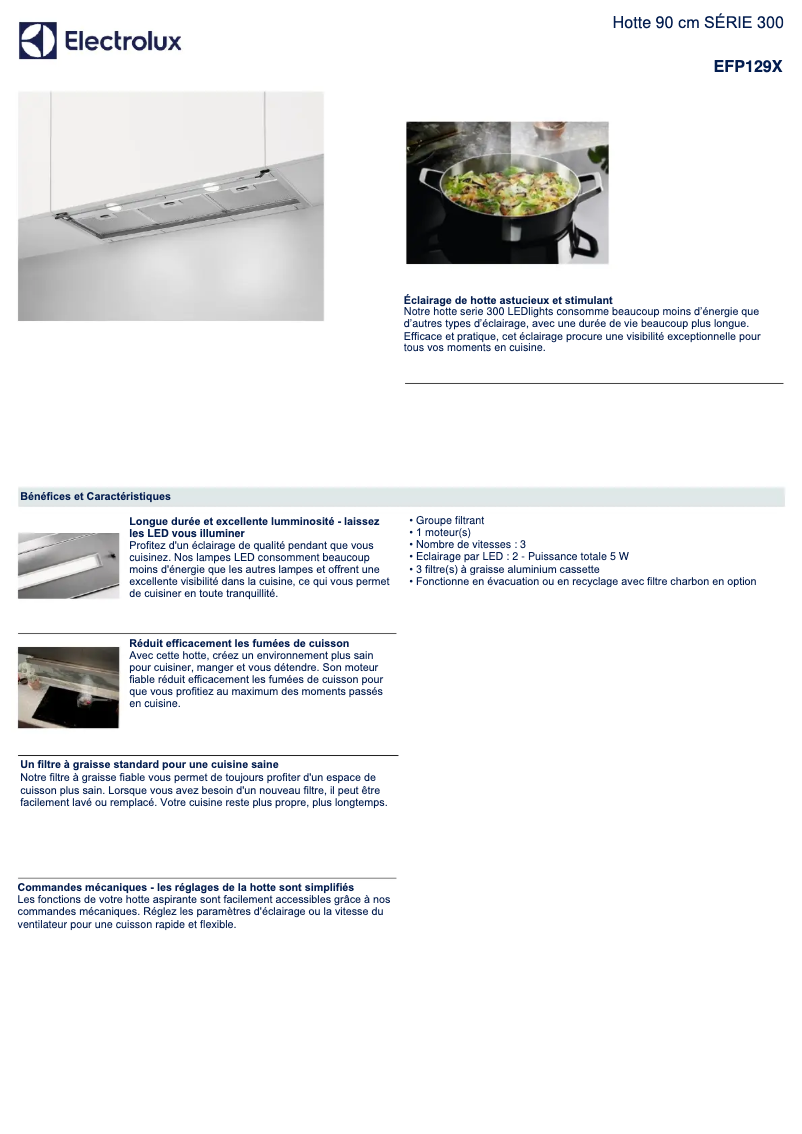 Image de la première page du manuel de l'appareil EFP129X