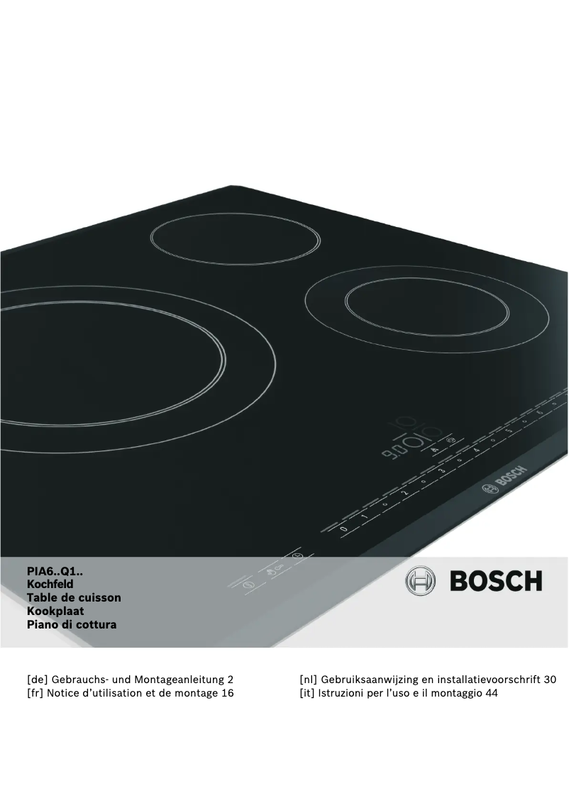 Page n°1 - Manuel utilisateur Bosch PIA645Q16E