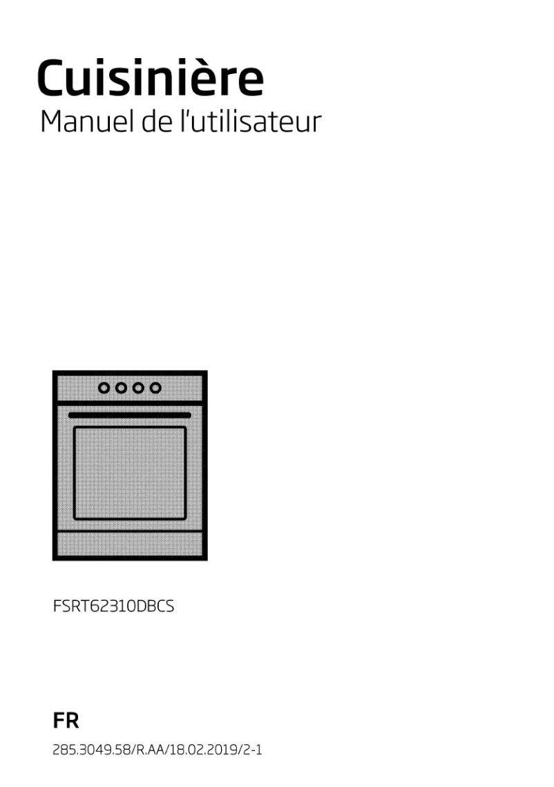 Page 1 de la notice Manuel utilisateur Beko FSRT62310DBCS