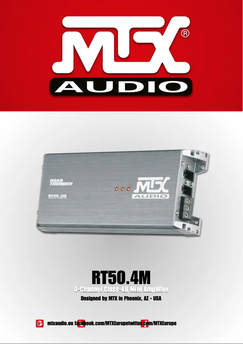 Page n°1 - Manuel utilisateur MTX Audio RT50.4M