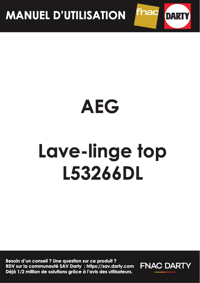 Page n°1 - Manuel utilisateur AEG L53266DL