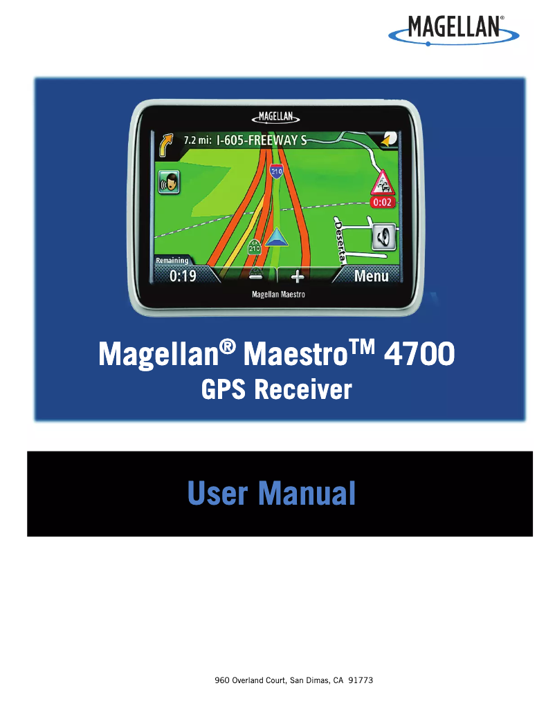 Página 1 del manual Manual de usuario Magellan Maestro 4700