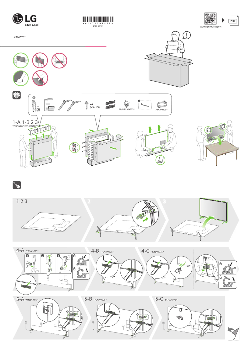 Page 1 de la notice Manuel utilisateur LG 70NANO756PA