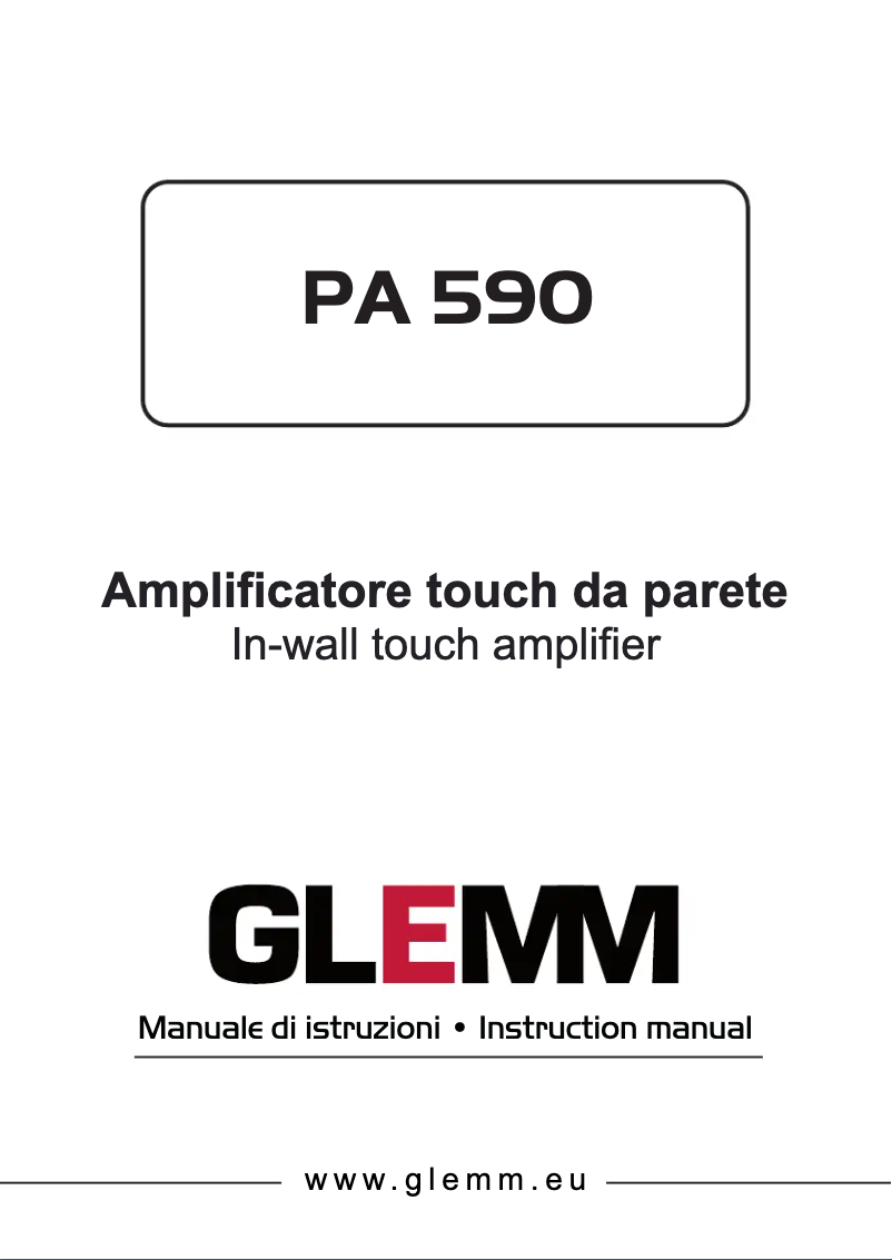 Page n°1 - Manuel utilisateur Glemm PA 590