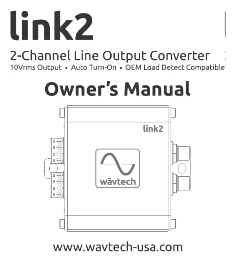 Page 1 de la notice Manuel utilisateur Wāvtech link2