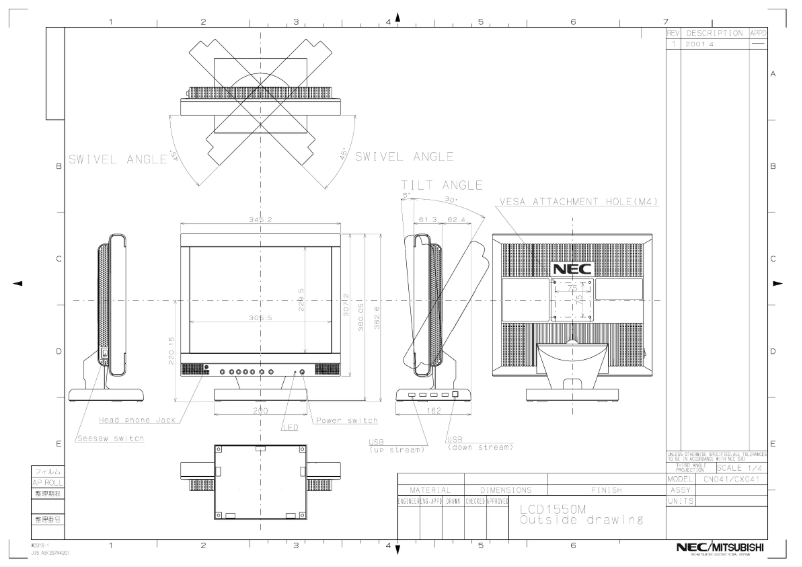 Image de la première page du manuel de l'appareil MultiSync LCD1550VM
