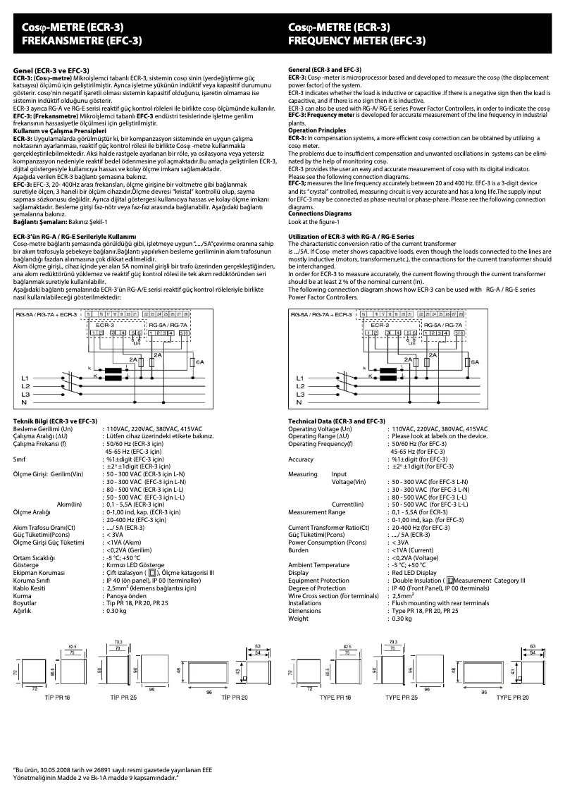 Image de la première page du manuel de l'appareil EFC-3