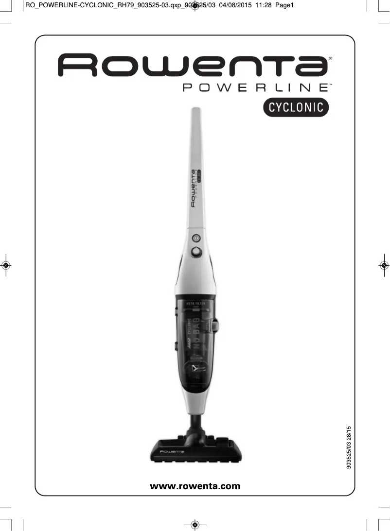 Page 1 de la notice Manuel utilisateur Rowenta RH7955WA